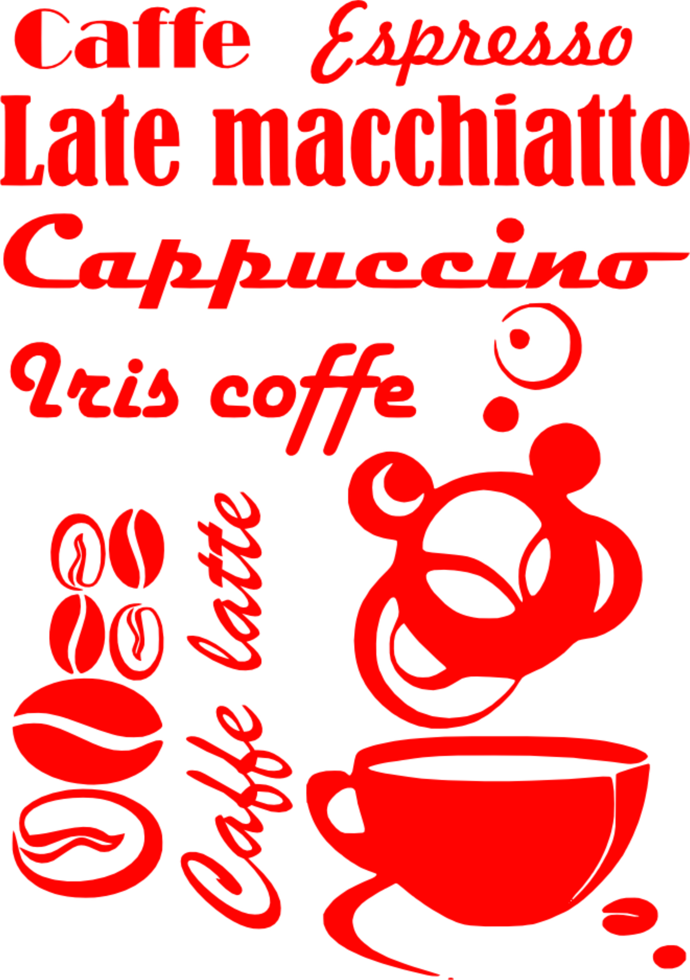 Merci-shop. Samolepky na zeď Caffe ( 42 x 60 cm )