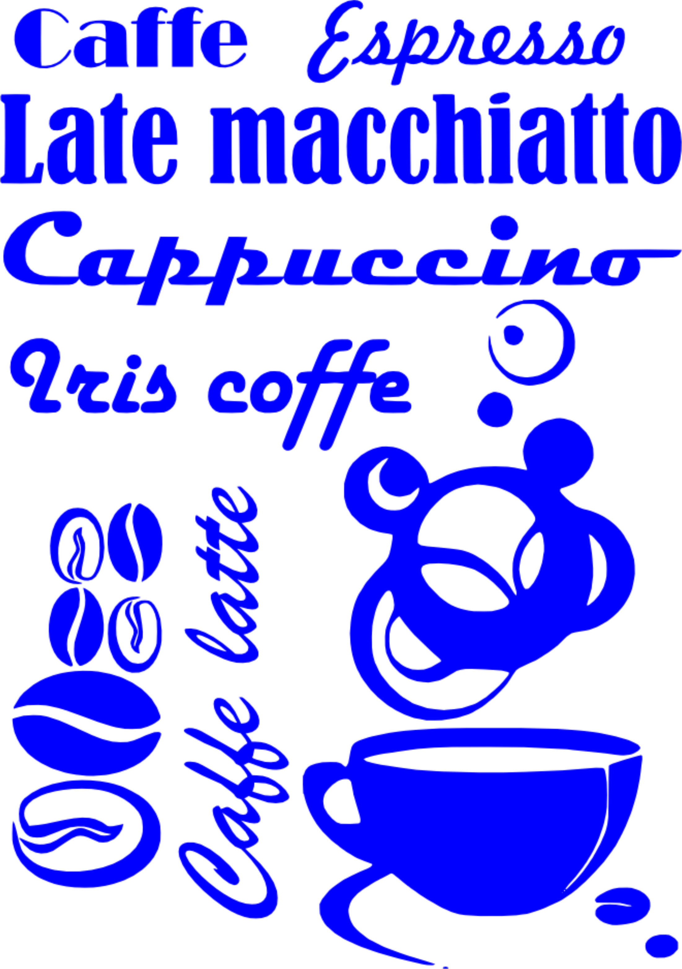 Merci-shop. Samolepky na zeď Caffe ( 42 x 60 cm )