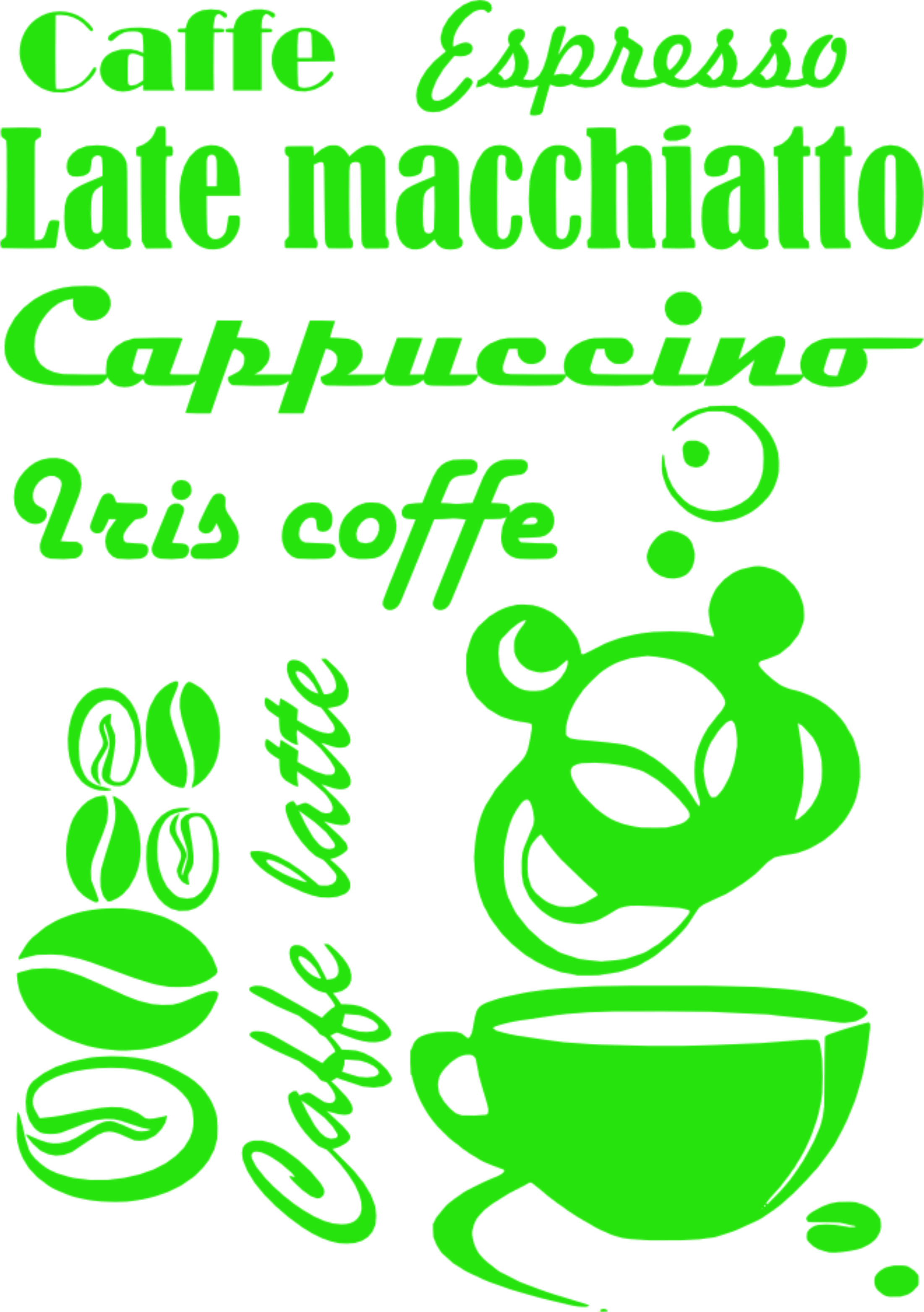 Merci-shop. Samolepky na zeď Caffe ( 42 x 60 cm )