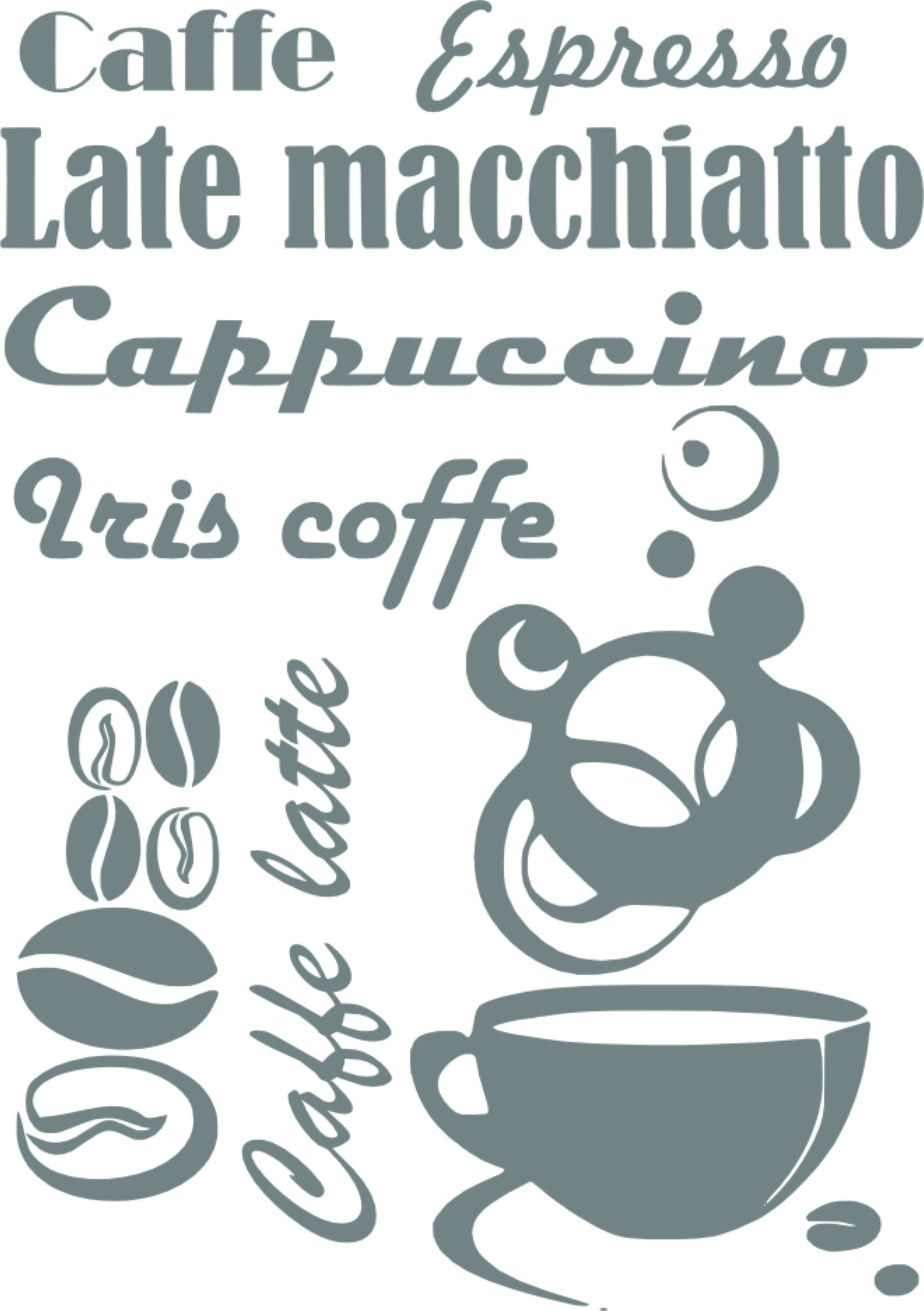 Merci-shop. Samolepky na zeď Caffe ( 42 x 60 cm )