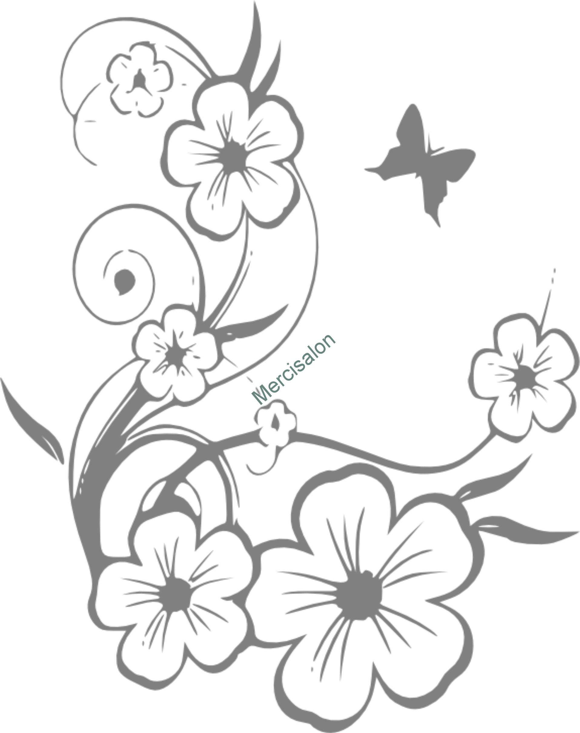 Merci-shop. Samolepka na zeď květy 3 ( 47 x 60 cm )