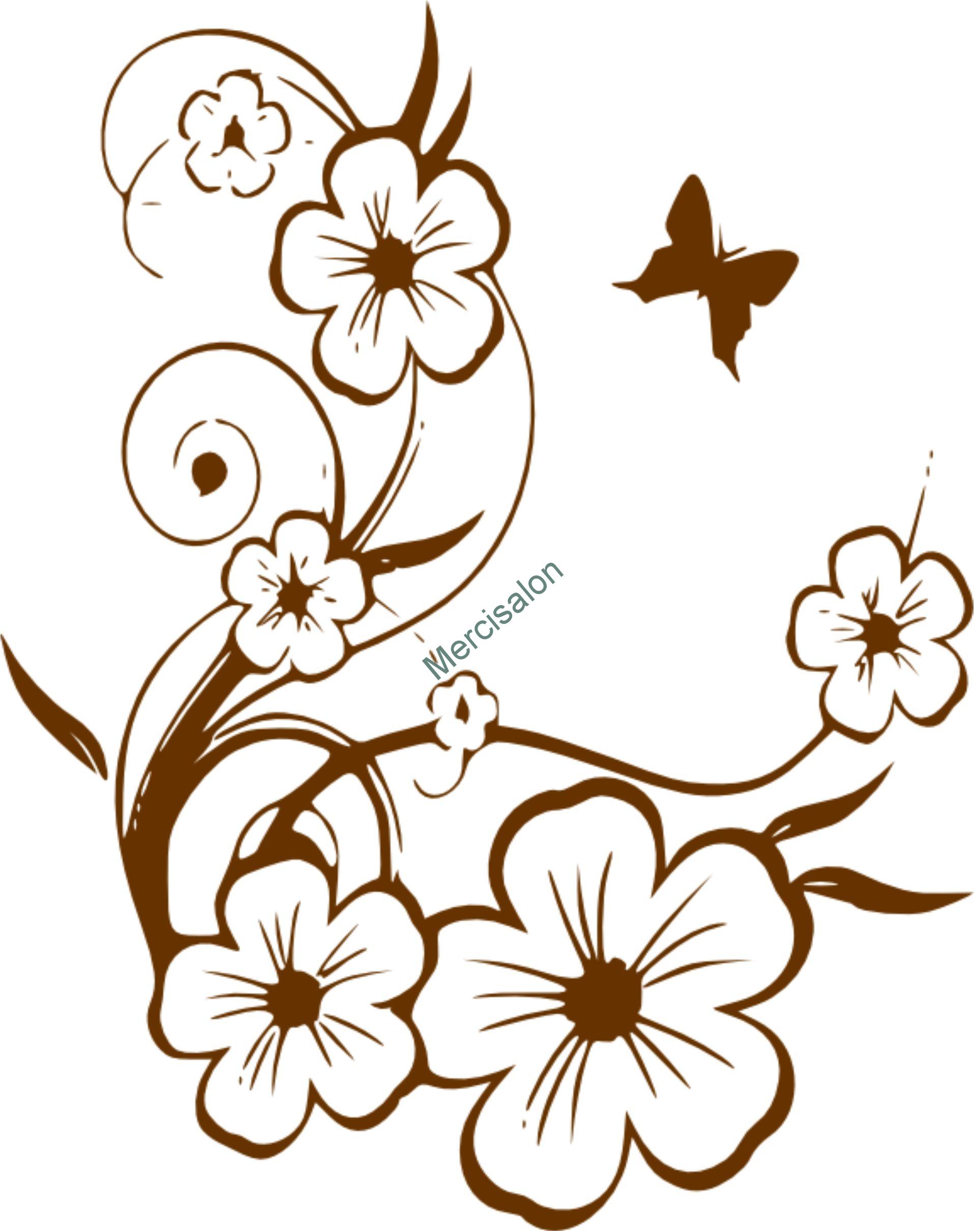 Merci-shop. Samolepka na zeď květy 3 ( 47 x 60 cm )