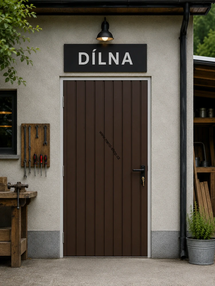 ZMK.Plechové dveře š.80 x 200 cm,RAL 8017,levé