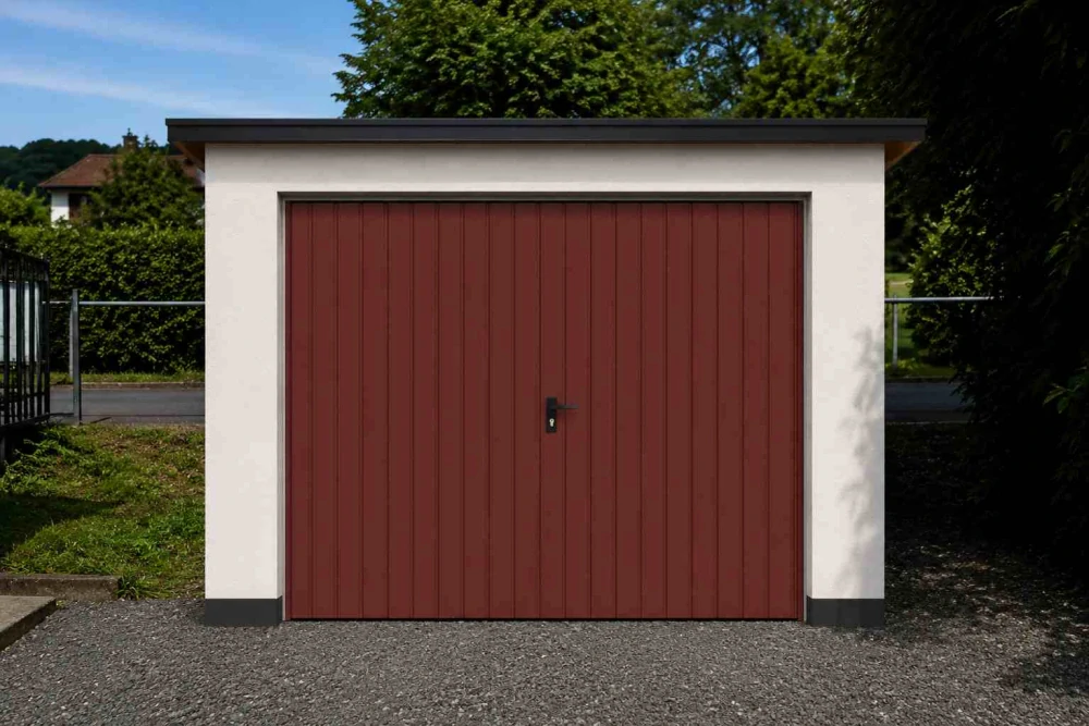 ZMK.Garážová vrata dvoukřídlá zateplená š.240 x v.200 cm RAL 3009 MAT