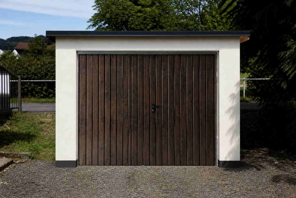 ZMK.Garážová vrata dvoukřídlá zateplená š.250 x v.200 cm.Ořech