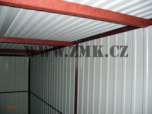 ZMK.Montovaná pozinkovaná garáž 3 x 5 m ( Pultová střecha) + barva