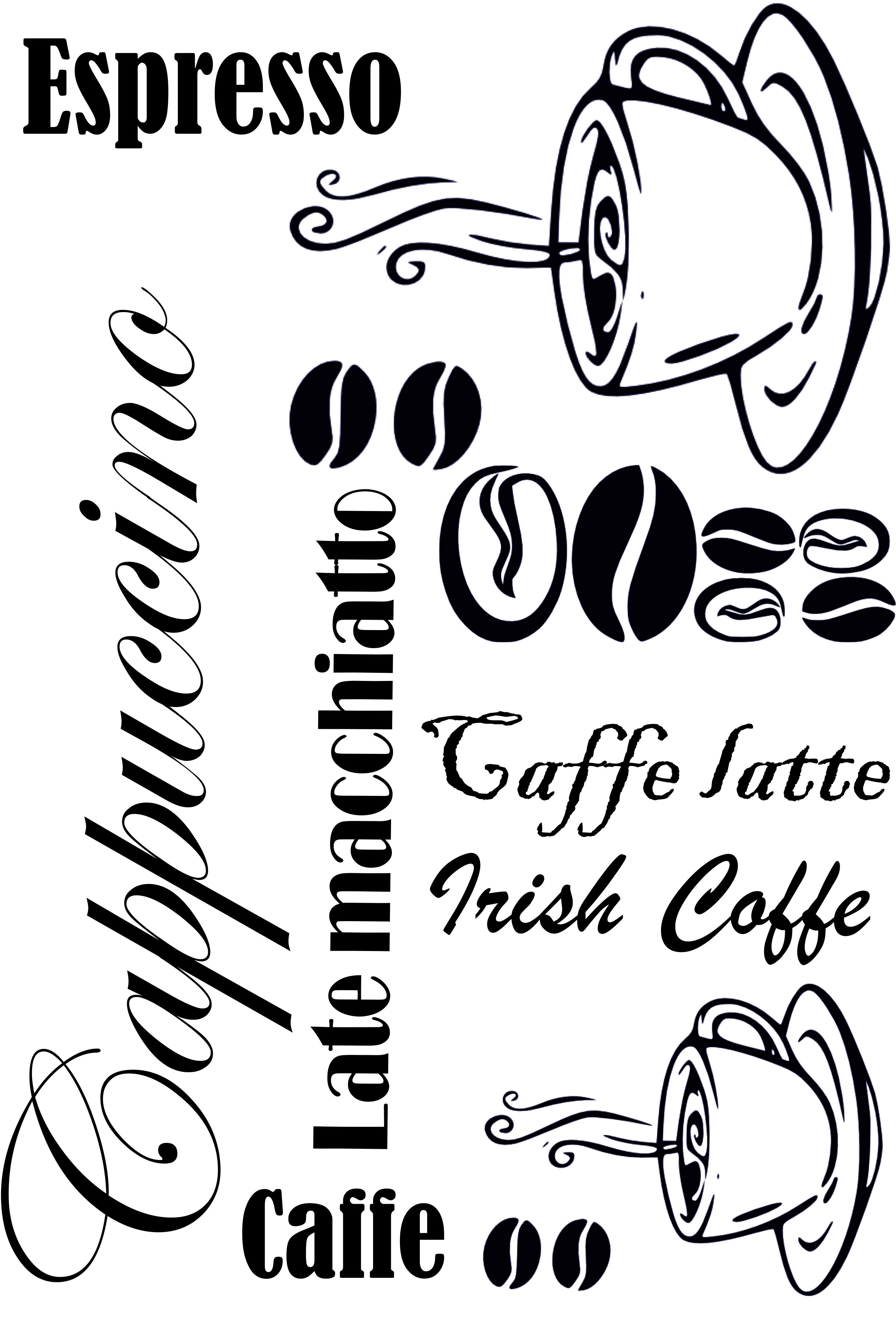 Merci-shop.Samolepka na zeď Espresso 86 x 60 cm