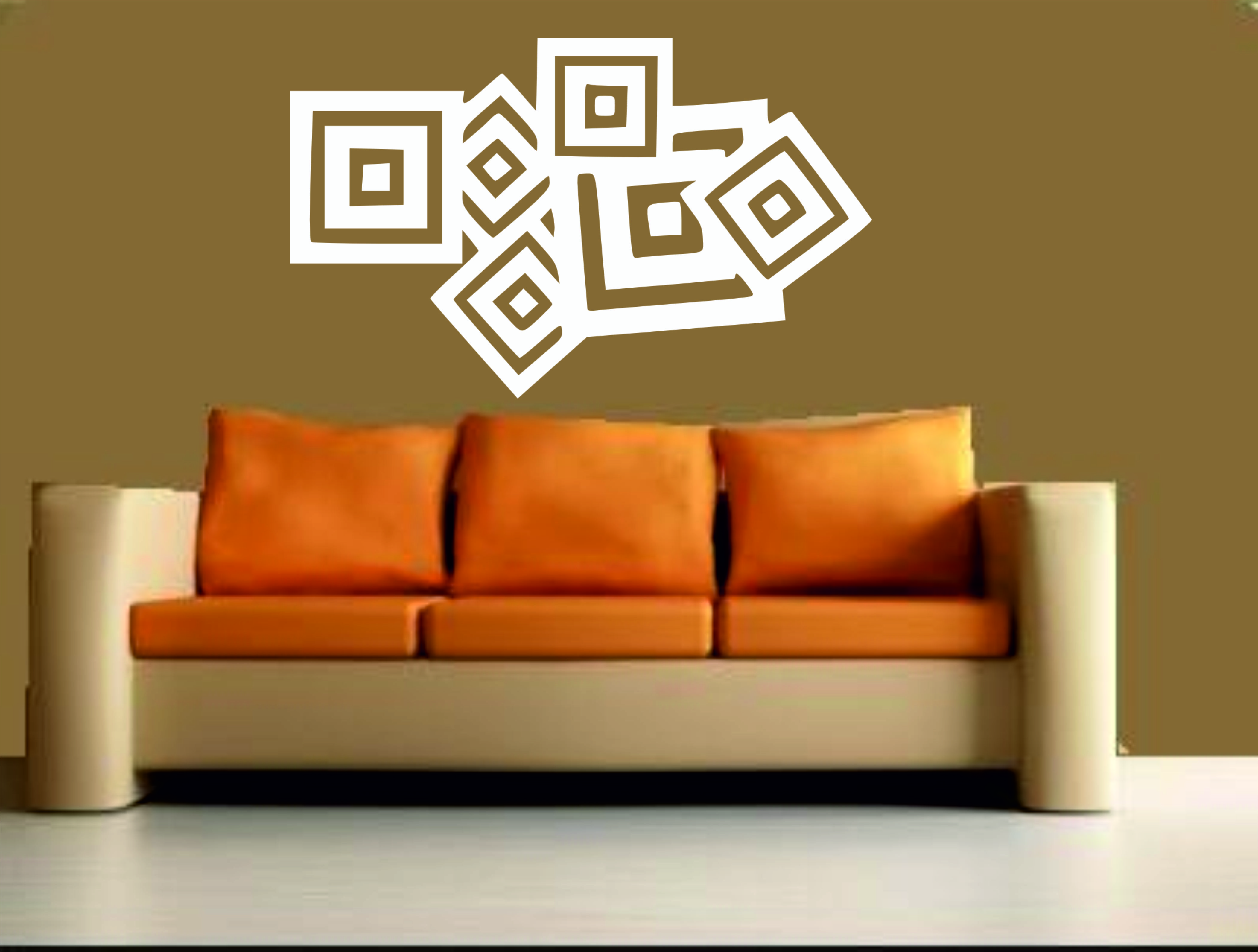 Marcela Krajčíková.Samolepka na zeď - Čtverce 2 ( 60 x 37 cm ) 