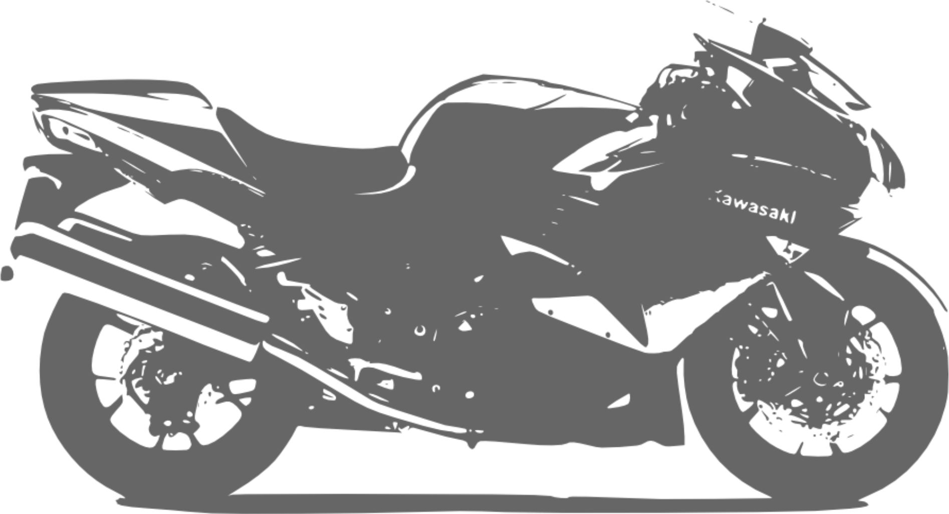 Merci-shop.Samolepka na zeď motorka Kawasaki (60 x 32 cm) 070
