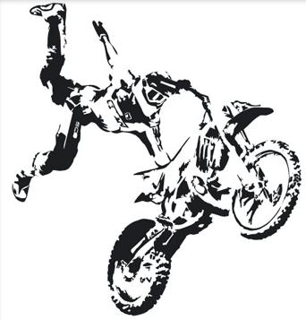 Merci-shop. Samolepky na zeď motorka FMX 3 ( 60 x 65 cm ) 070