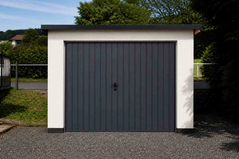 ZMK.Garážová vrata dvoukřídlá NEZATEPLENÁ š.230 x v.200 cm,RAL 7016 MAT