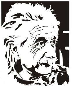 Marcela Krajčíková.Samolepky na zeď - Einstein 60 x 73 cm 