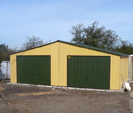 ZMK.Plechová garáž 8 x 5 m,sedlová ,barva,výklopná vrata,jekl