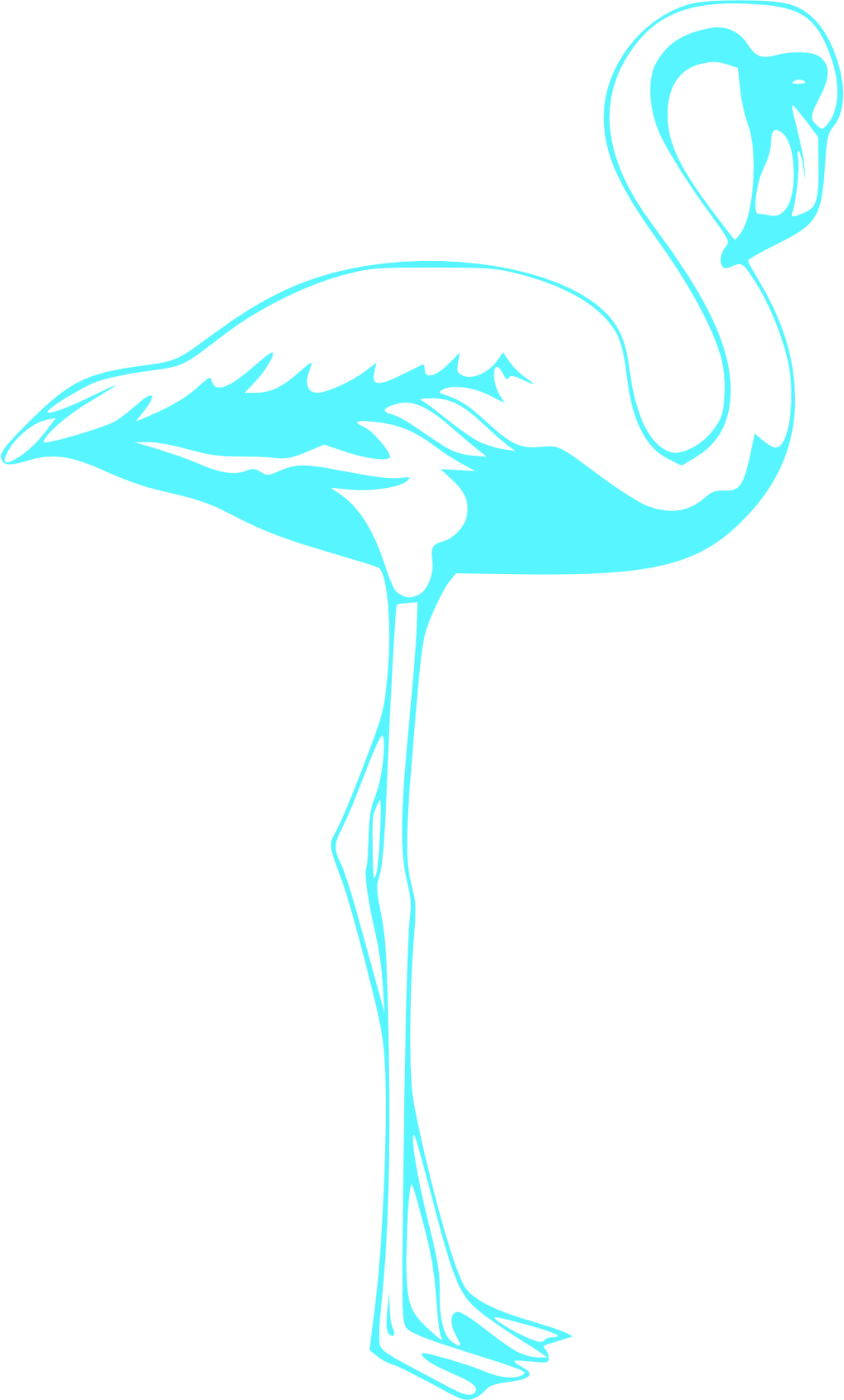 Merci-shop.Samolepka na zeď.Plameňák ( 59 x 100 cm ) 070