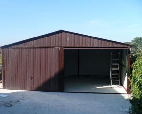 ZMK.Plechová garáž 6 x 5 m RAL,sedlová střecha,výklopná vrata