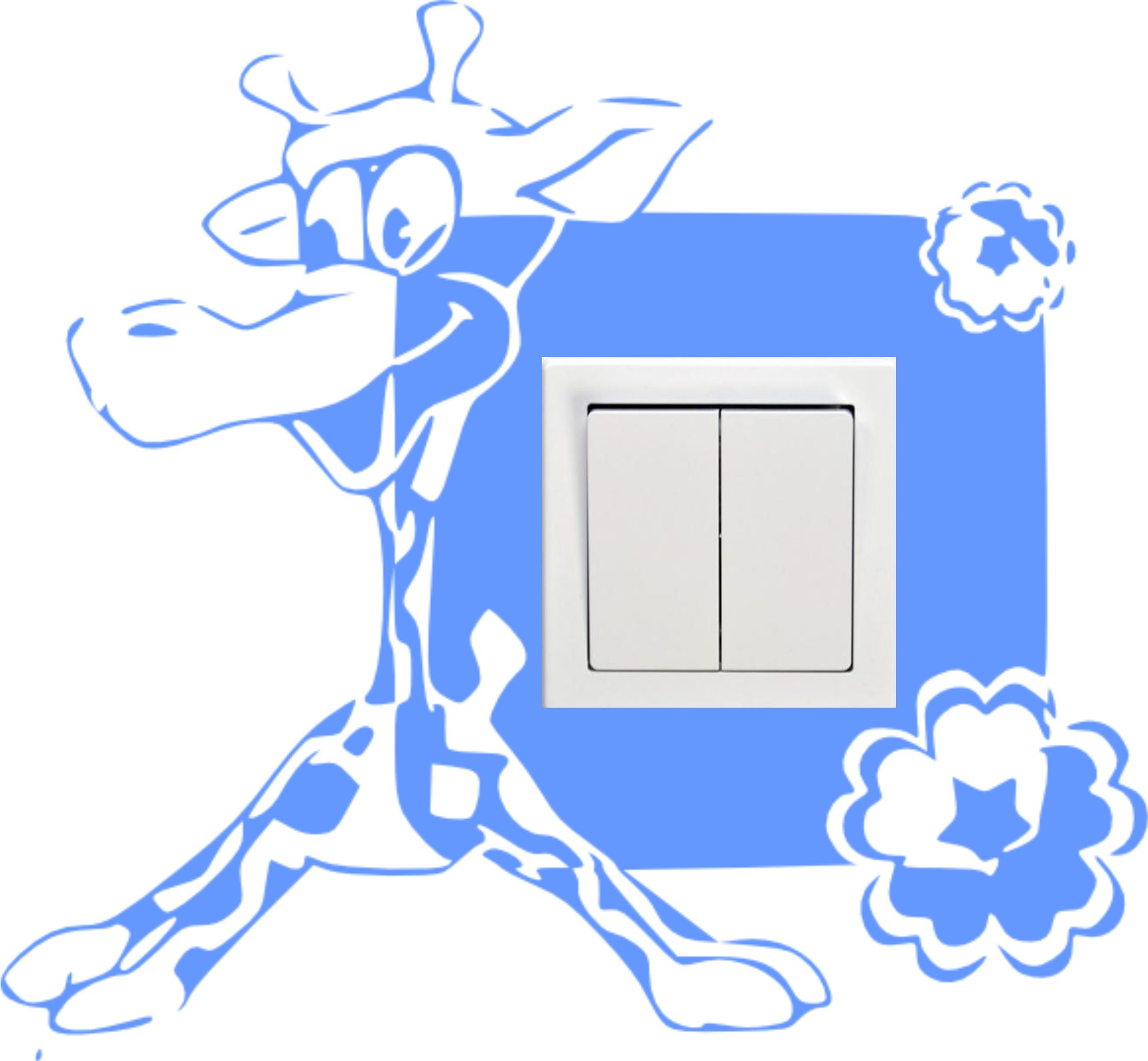 Marcela Krajčíková Samolepka na zeď,vypínač.Žirafa 26 x 24 cm 