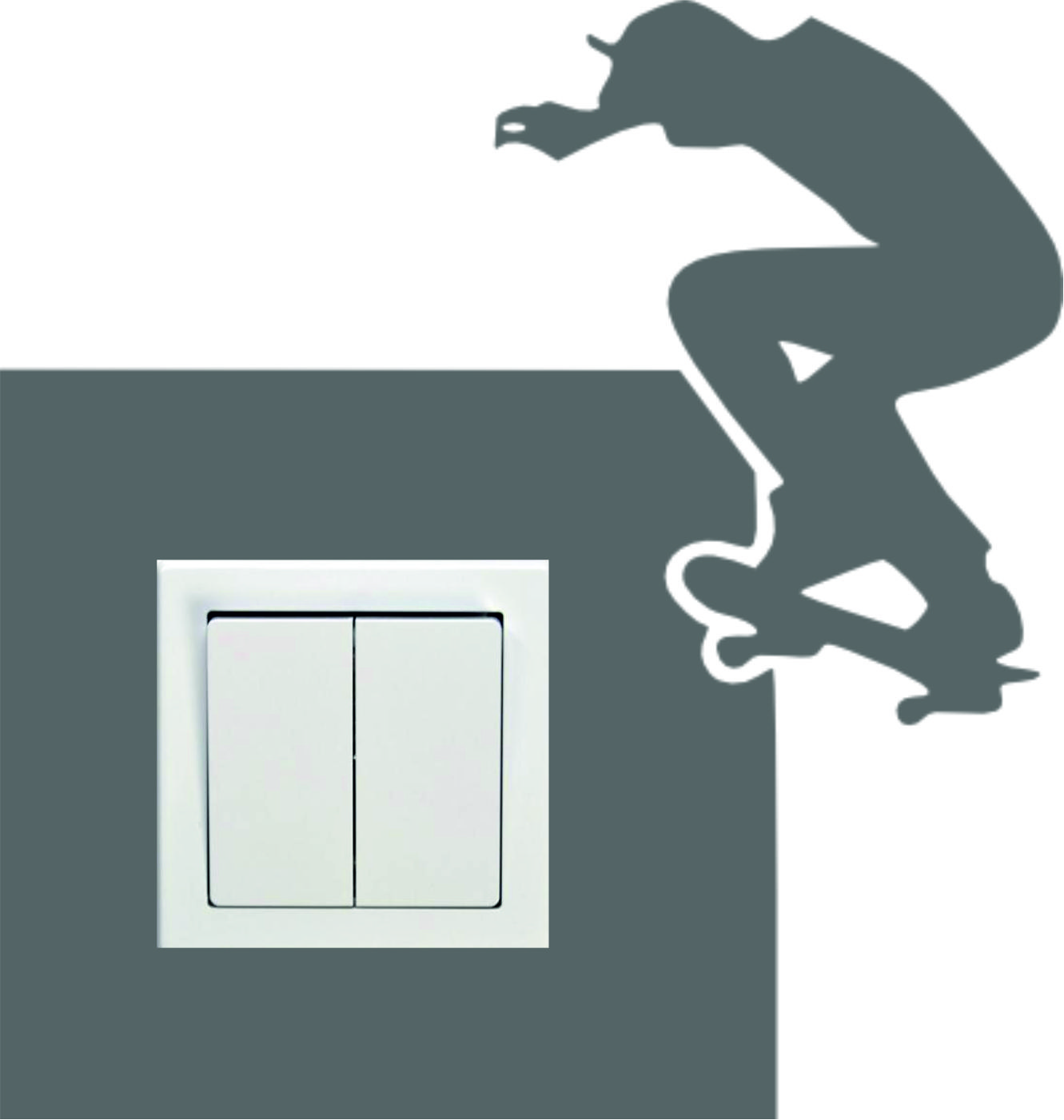 Merci-shop. Samolepka kolem vypínače - Vzor 89 skateboard ( 20 cm x 21 cm ) 010