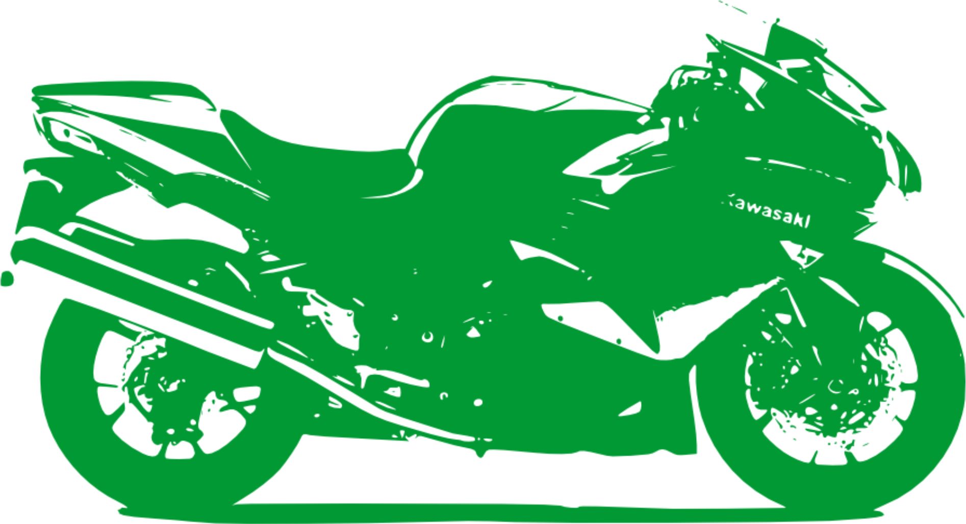 Merci-shop.Samolepka na zeď motorka Kawasaki (60 x 32 cm) 070