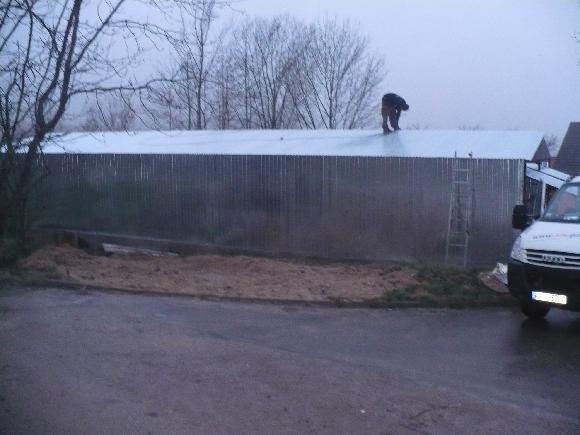ZMK.Hospodářská plechová hala,garáž 6 x 18 m,pozink