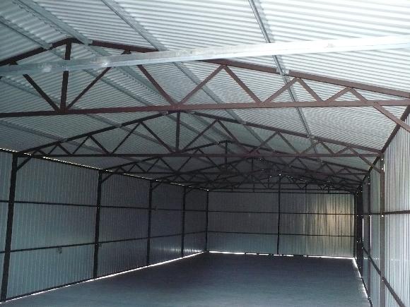 ZMK.Hospodářská plechová montovaná garáž 6 x 18 m v barvě 