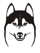 Merci-shop. Samolepky na auto Sibiřský husky ( 10 x 15 cm )