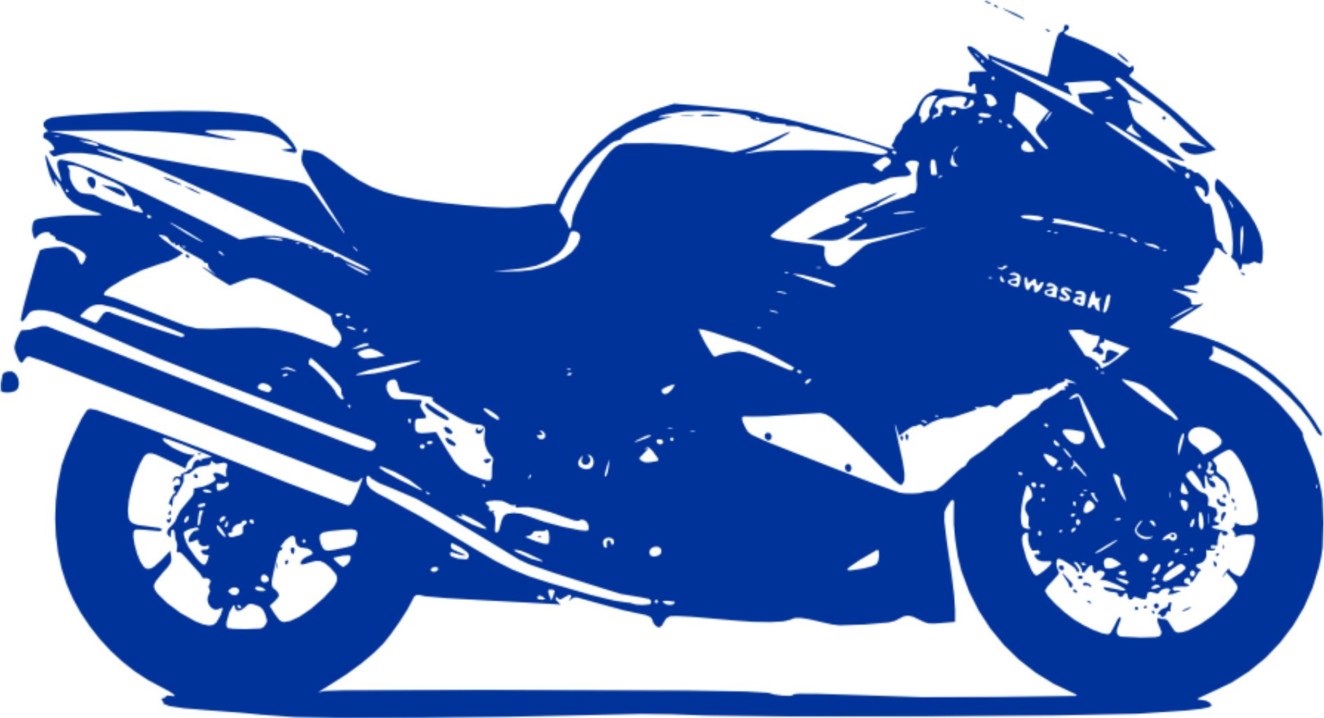 Merci-shop.Samolepka na zeď motorka Kawasaki (60 x 32 cm) 070