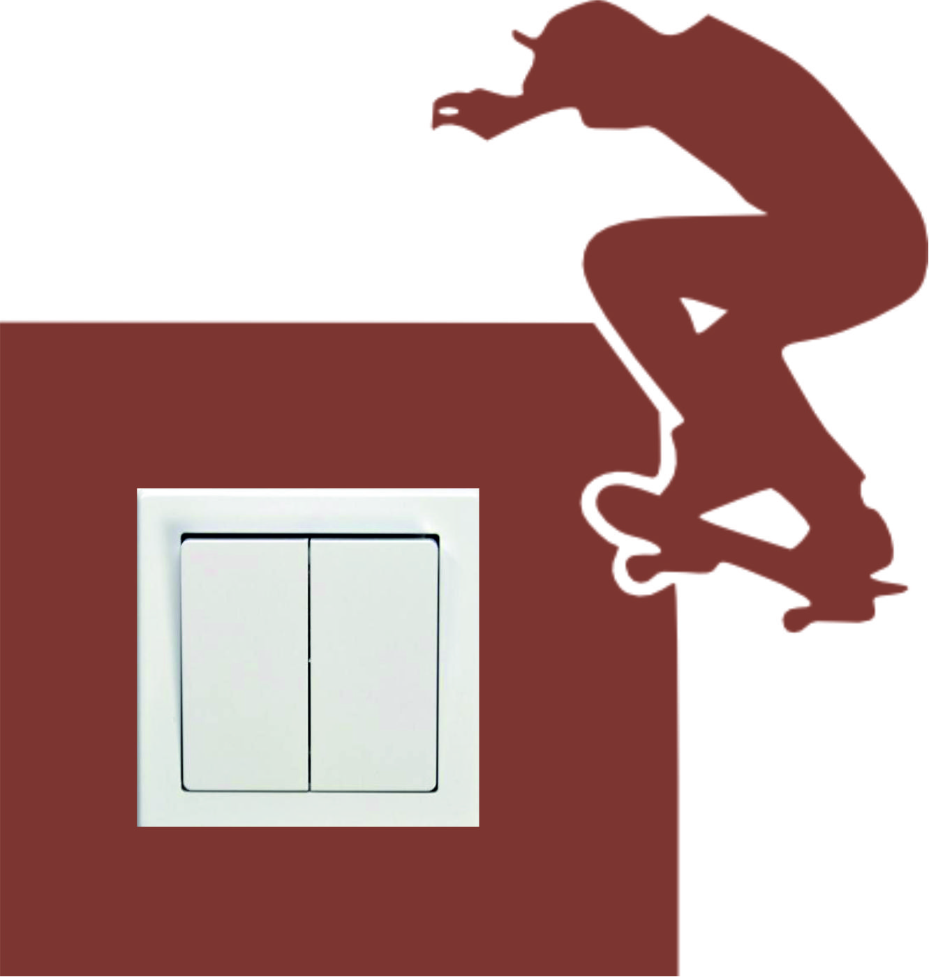 Merci-shop. Samolepka kolem vypínače - Vzor 89 skateboard ( 20 cm x 21 cm ) 010