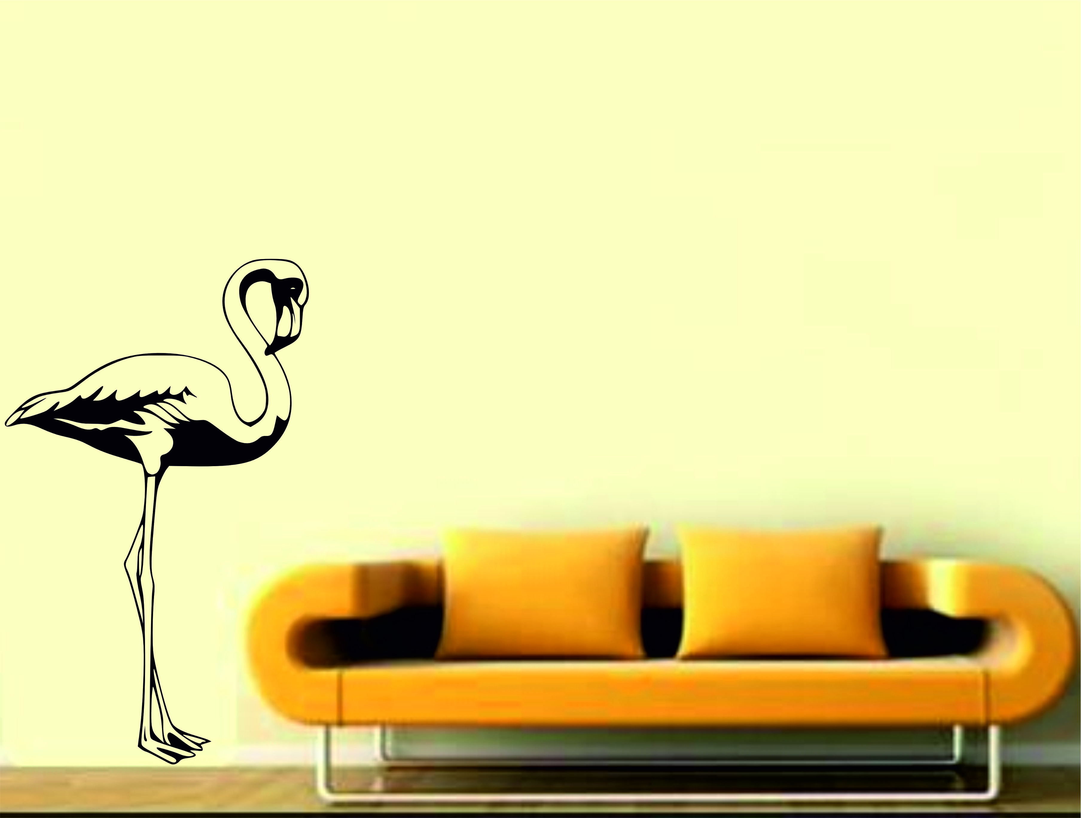 Merci-shop.Samolepka na zeď.Plameňák ( 59 x 100 cm ) 070