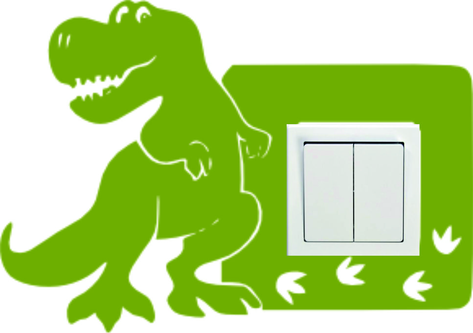 Merci-shop. Samolepka na zeď, vypínač - Vzor 3 Tyranosaurus ( 26 cm x 19 cm ) 010
