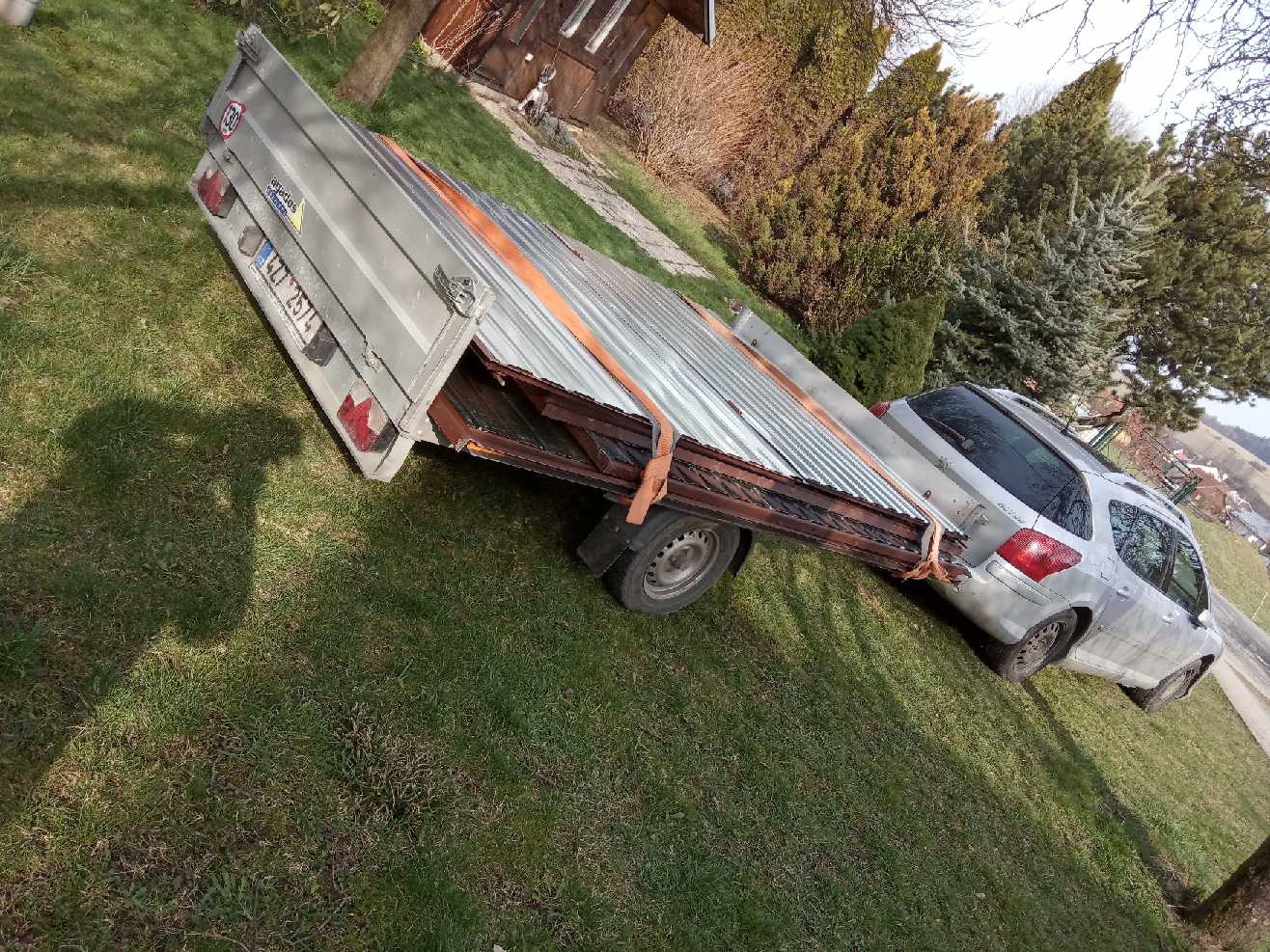 ZMK.Garáž plechová montovaná 3 x 6 m,pultová střecha,pozink L